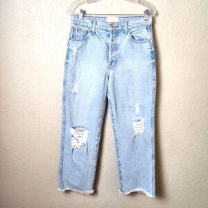 Revice High Rise Light Blue Destroyed Women's Denim Jeans Size 28